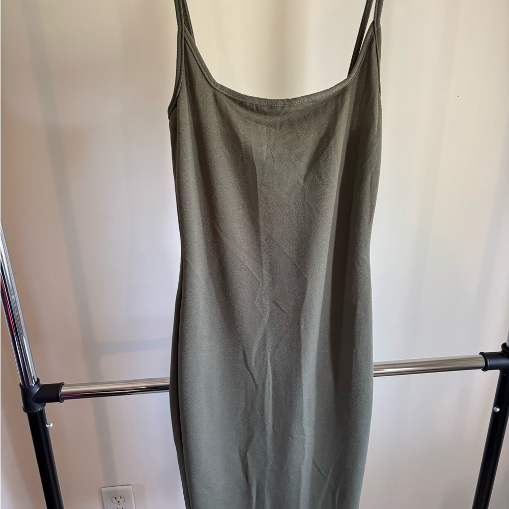 PrettyLittleThing Olive Midi Dress